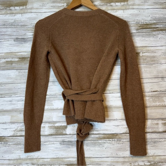 NWT Everlane Wrap Brown Alpaca Wool Sweater Women’s size XXS - Picture 2 of 6